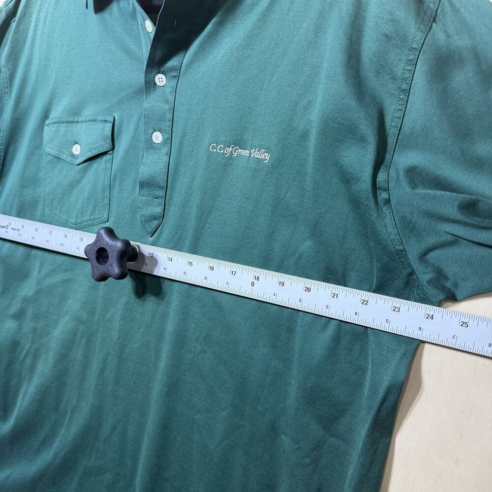 Slazenger Polo Shirt XL Green Cotton C.C. of Green Valley Golf Embroidered - Picture 5 of 9